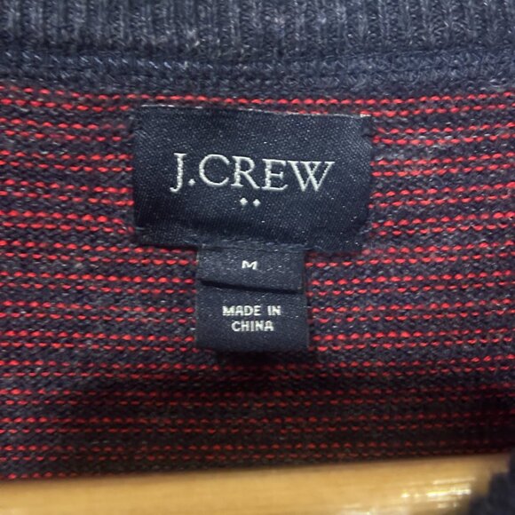 EUC J.Crew Men's Cotton Terry Striped Sweater Size Medium - Picture 6 of 10